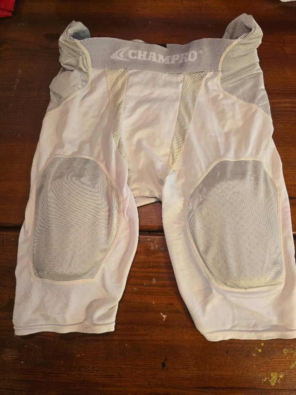 Champ Pro Tri-Flex-5 Pad Integrated Football Girdle White Gray Adult Medium